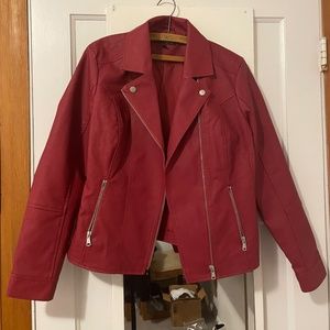 red False leather jacket
